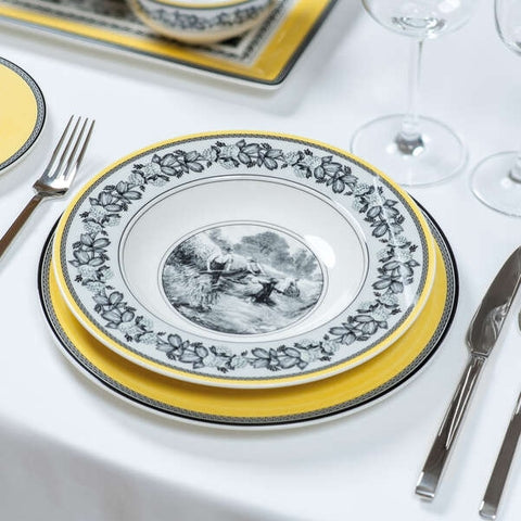 Audun Ferme Deep Plate 24cm European Countryside Painting