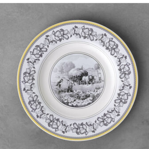 Audun Ferme Plate 22cm European Countryside Painting